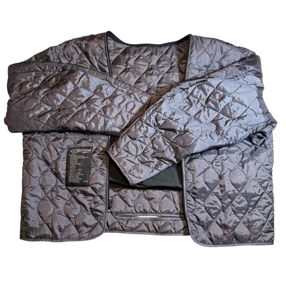 Teknic Quilted Motorcycle Jacket Liner Insulated Thermal Zip-In Gray Mens Sz 50